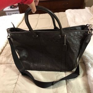 LARGE dark brown, leather COACH bag